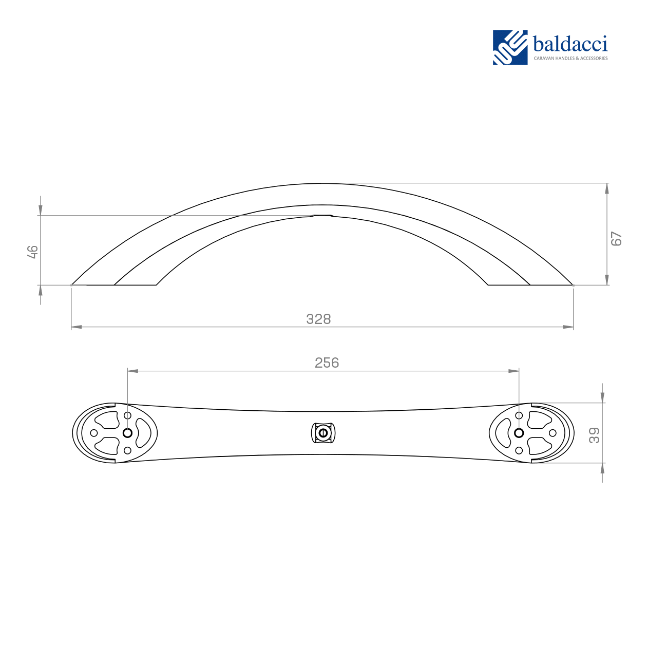 ENRICO Caravan Grab Rail Handle - V619